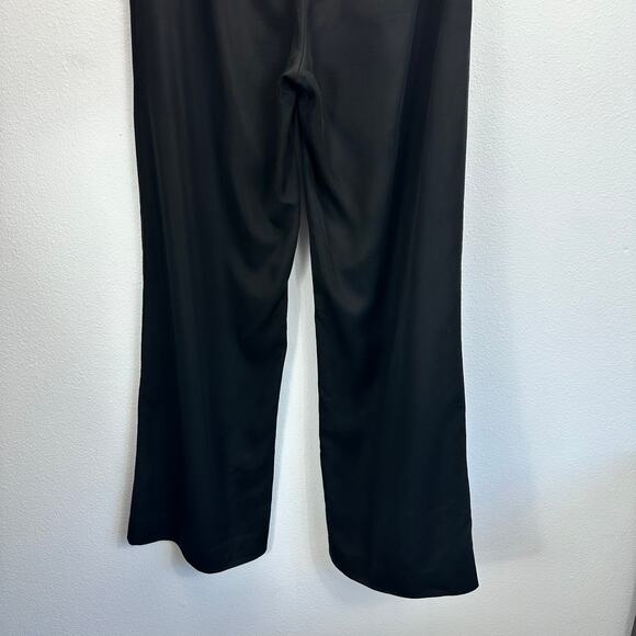 Reformation Wide Leg Flat Front Trouser Pants Black 6 - Picture 5 of 13